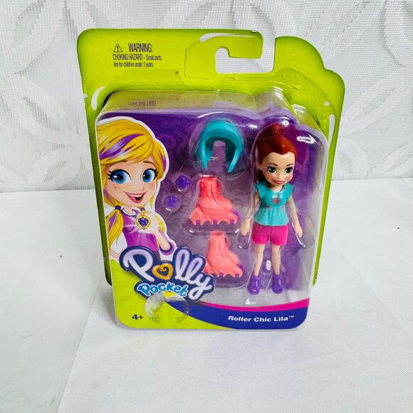 5 for $25| Polly Pocket Active Roller Chic Lila Adventure Doll w/ Skate - Picture 2 of 8